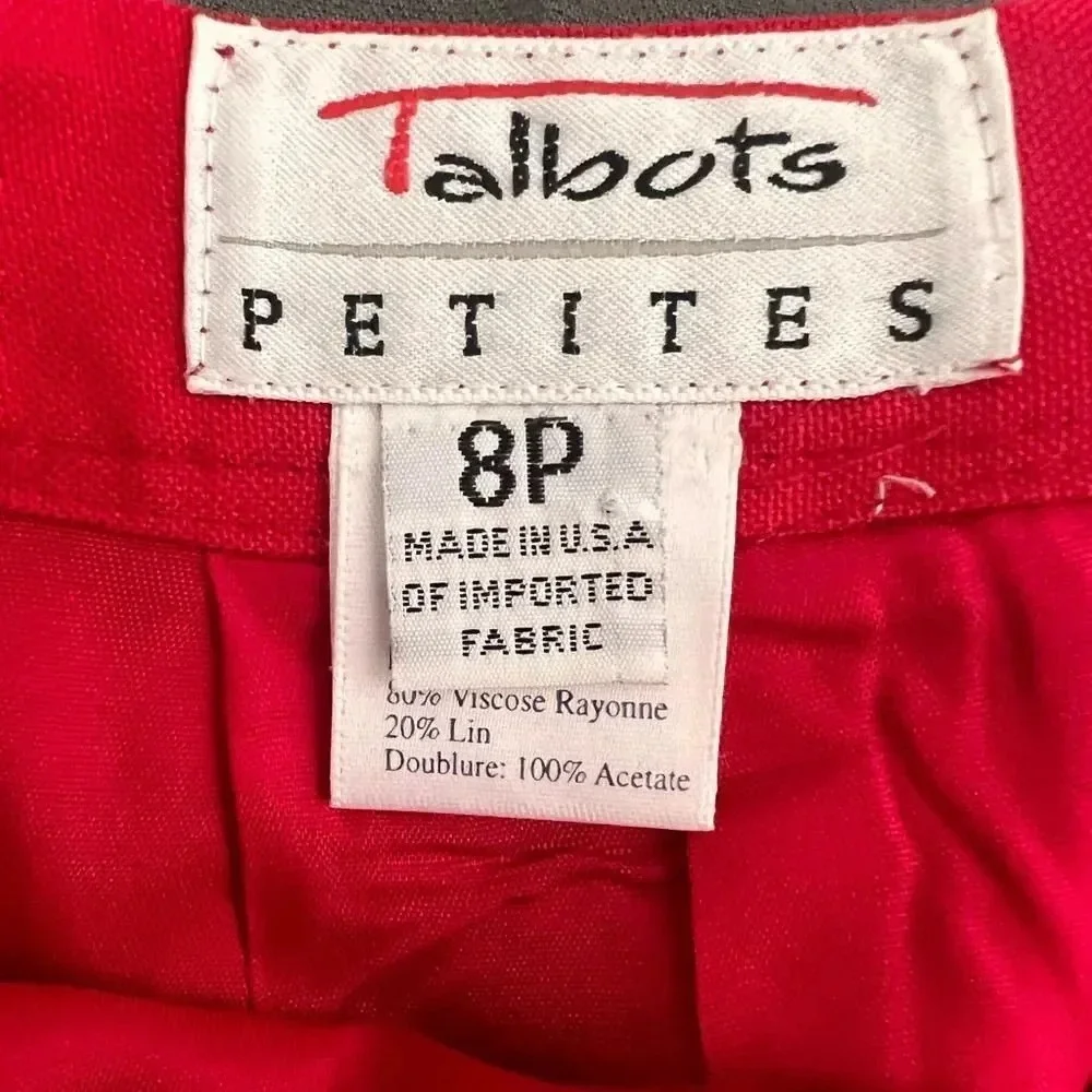 Talbots‎ Red Skirt Size 8 petite